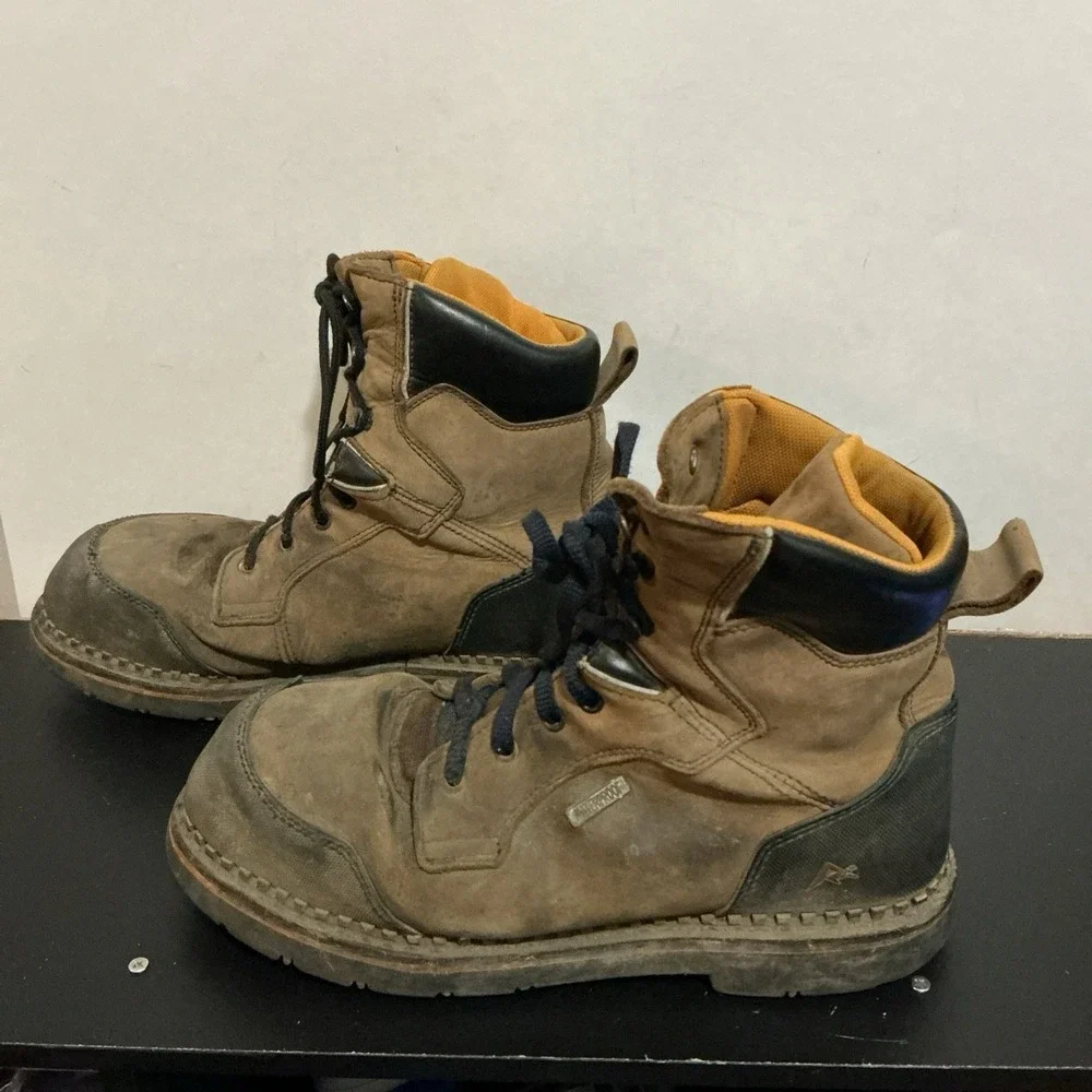 Ridgecut Brown Steel Toe Boots Mens 11 M RCT004TS Mismatched Laces